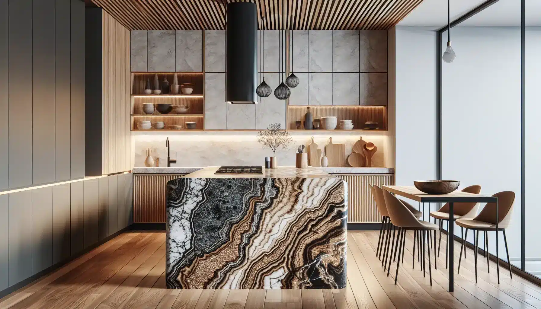 Steinhåndverk for moderne hjem – inspirasjon og tips til unike interiørløsninger 2 Steinhåndverk gir moderne hjem slitesterke og visuelle kvaliteter som kombinerer funksjon og estetikk – illustrasjon
