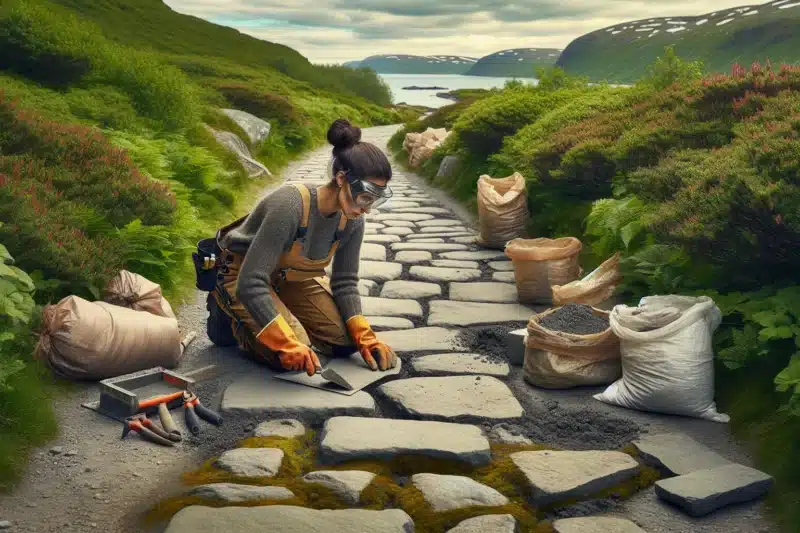 Hvordan reparere skader på steinbelegg: steg for steg, verktøy, kostnader og vedlikehold