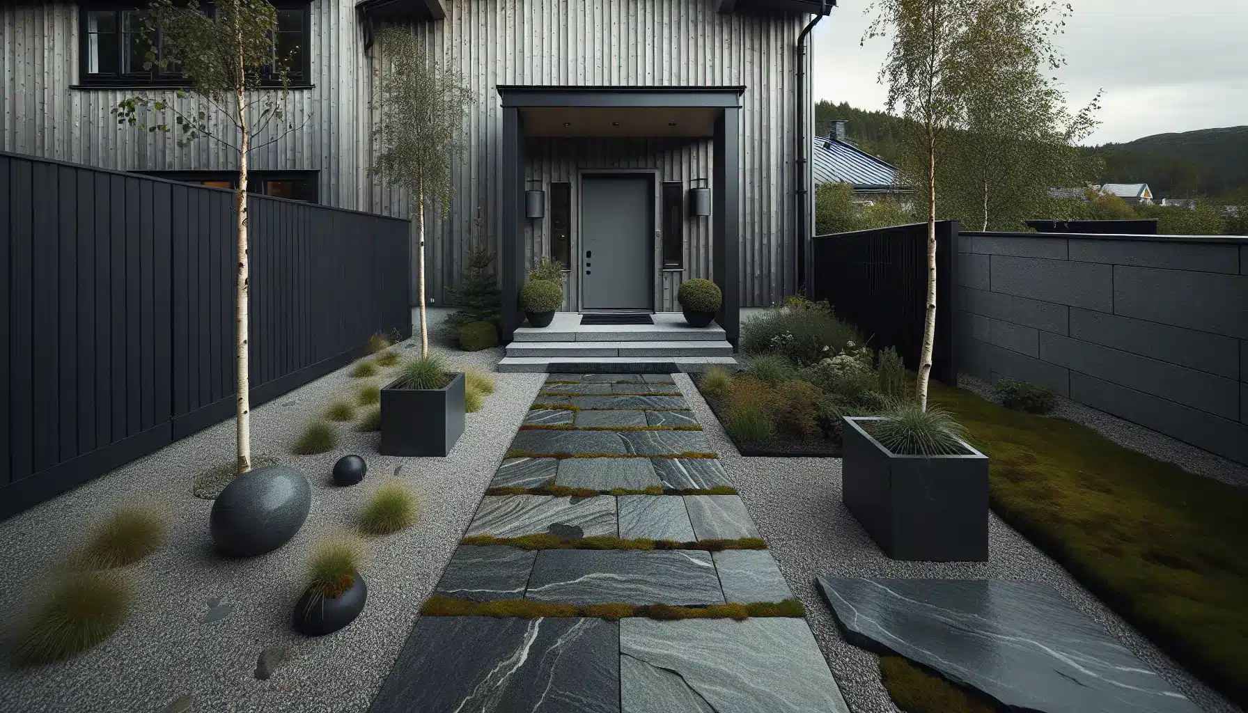 Hvordan bruke stein for &aring; skape et unikt inngangsparti &ndash; illustrasjon 1