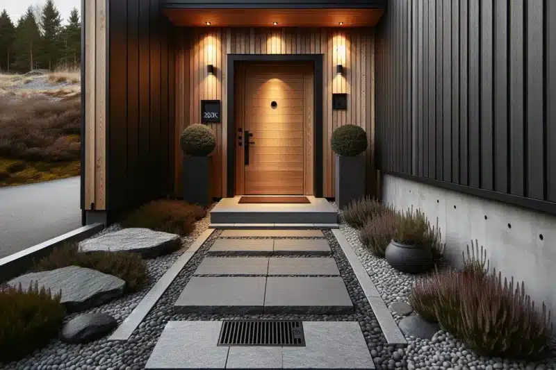 Hvordan bruke stein for å skape et unikt inngangsparti