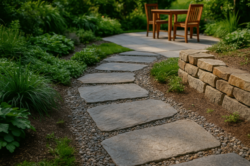 Gangstier og plattinger i naturstein – slik gjør du det enkelt, trygt og varig i hagen