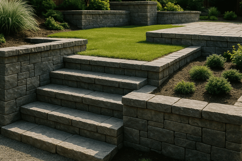 Hvordan bruke stein for å skape nivåforskjeller i hagen: guide til murer, trapper og terrasser