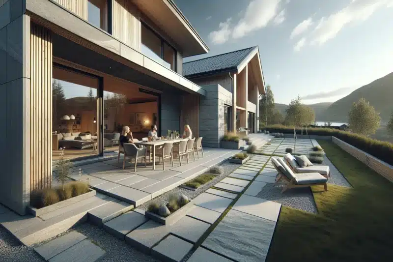 Hvordan bruke stein for å skape en vedlikeholdsfri terrasse